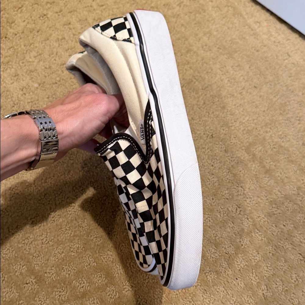 Vans Black and White Checkerboard Slip-Ons - Picture 5 of 7